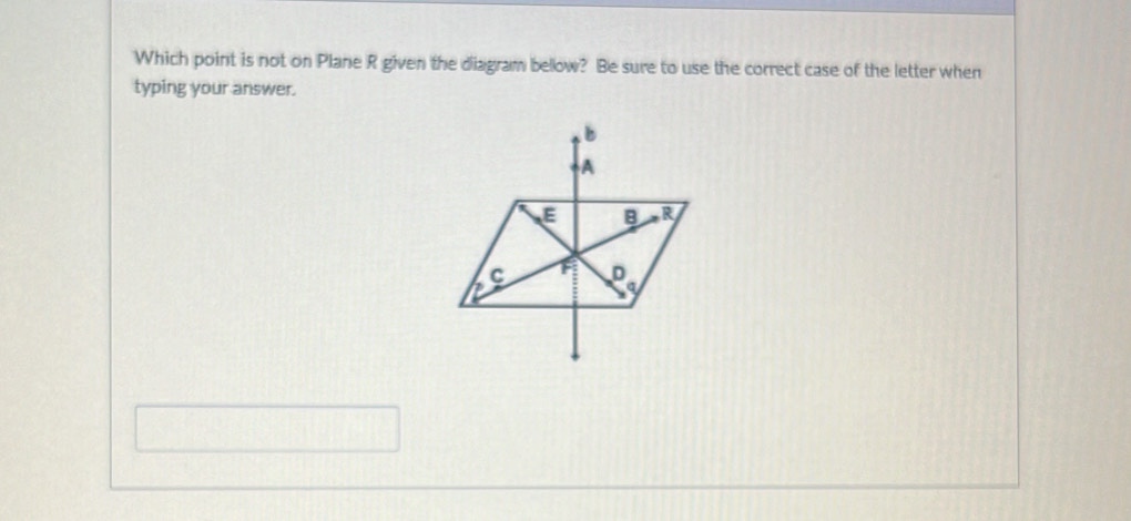 Solved: Which point is not on Plane R given the diagram bellow? Be sure ...