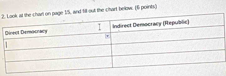 25, and fill out the chart below. (6 points)