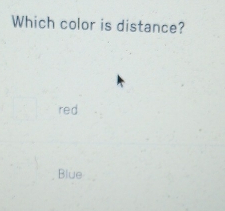 Which color is distance?
red
Blue