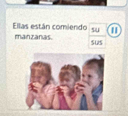 Ellas están comiendo su 
manzanas. 
SUS