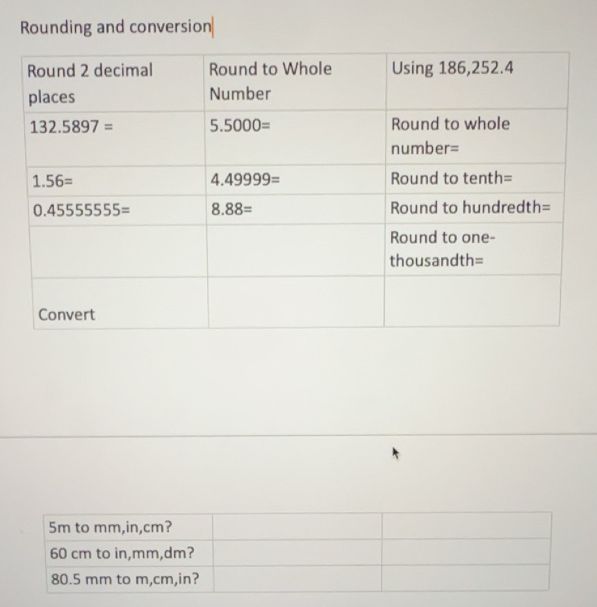 Solved: Rounding and conversion [Math]