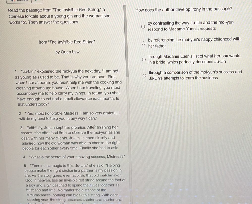 Solved: Read the passage from 