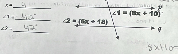 x=
_
_
∠ 1=
_
∠ 2=