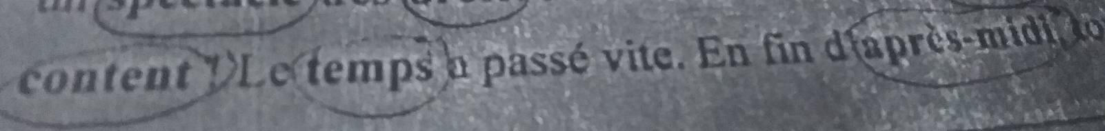 content DLe temps a passé vite. En fin d'après-midi lo