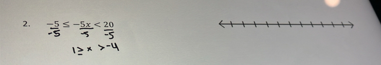 -5≤ -5x<20</tex>