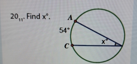 20_11. Find x°.