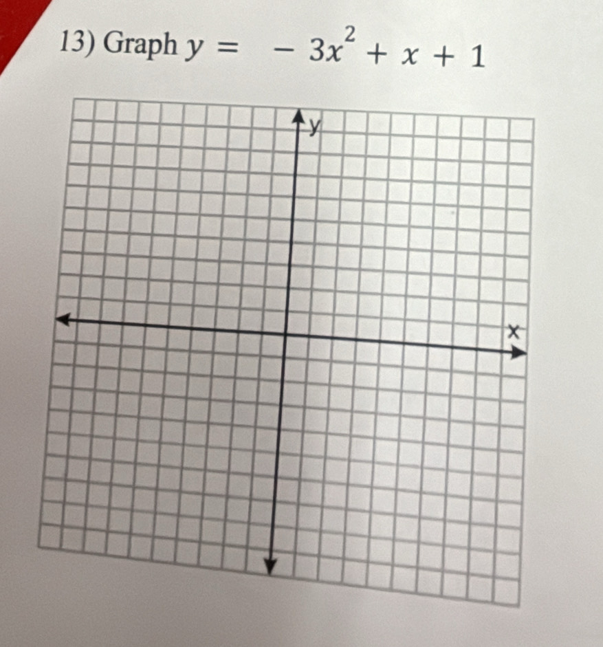 Graph y=-3x^2+x+1