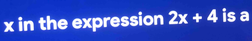 x in the expression 2x+4 is a