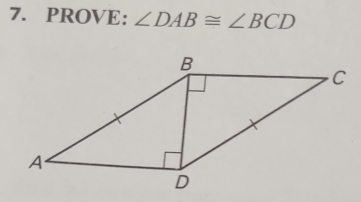 PROVE: ∠ DAB≌ ∠ BCD