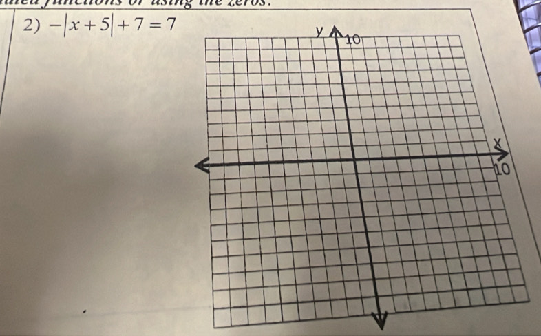 os . 
2) -|x+5|+7=7