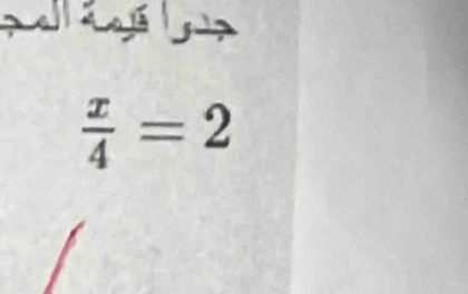 ? e á o g ?
 x/4 =2