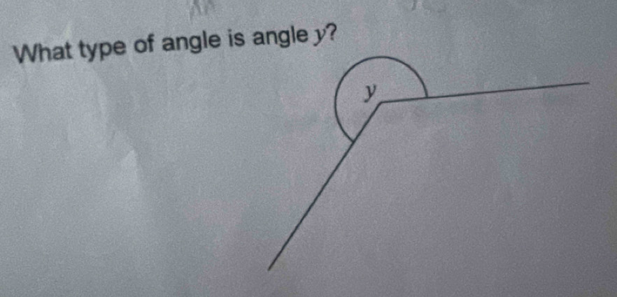 What type of angle is angle y?