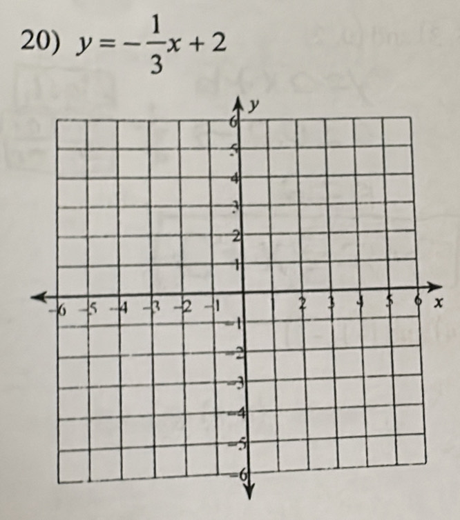 y=- 1/3 x+2
x