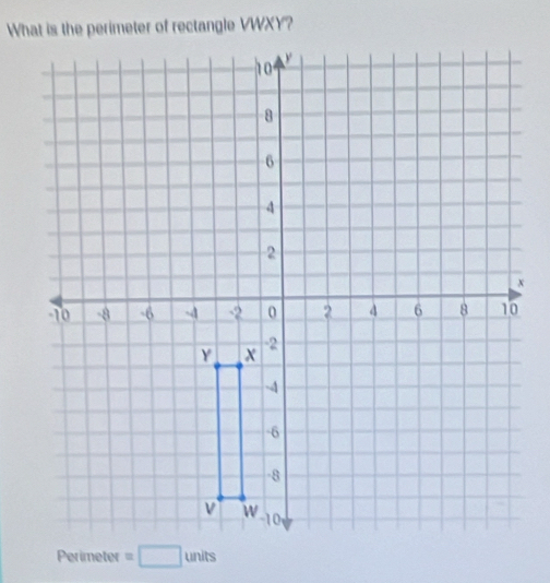 What is the perimeter of rectangle VWXY?