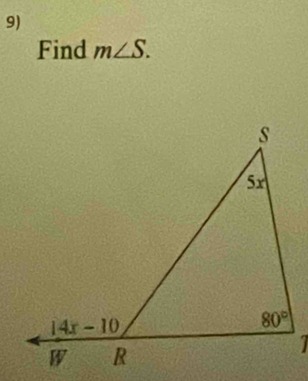 Find m∠ S.