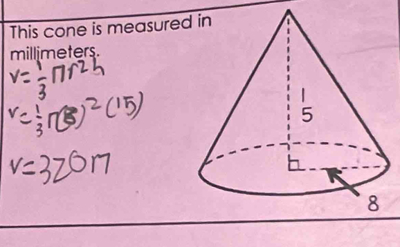 This cone is measure 
millimeters.