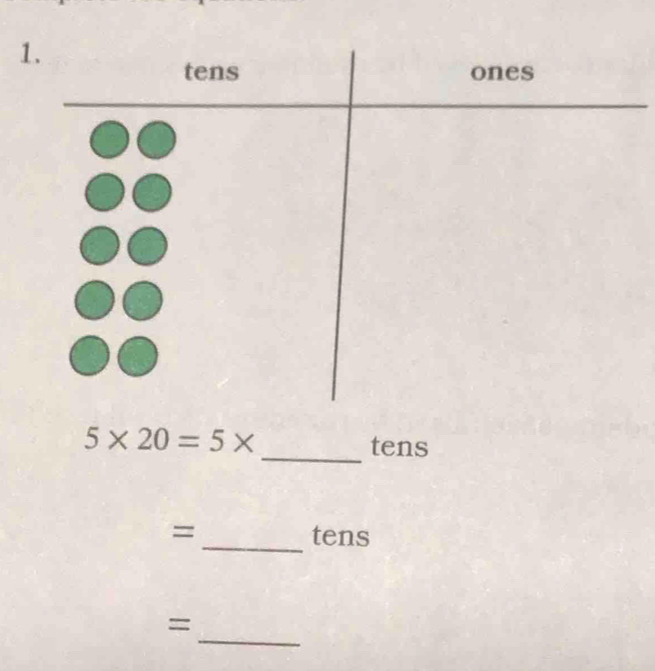 5* 20=5* _  tens
_
= tens
_ 
=