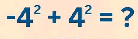 -4^2+4^2= ?