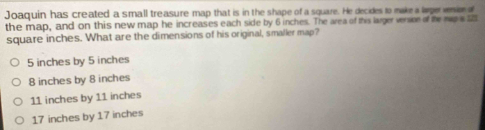 Solved: Joaquin has created a small treasure map that is in the shape ...