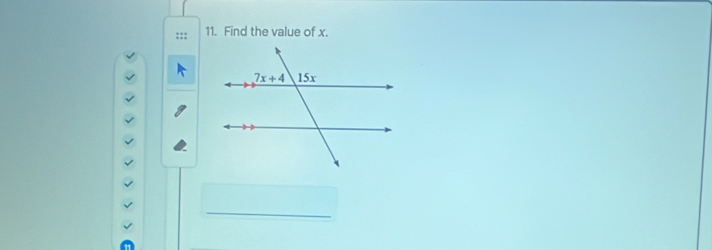 Find the value of x.
_