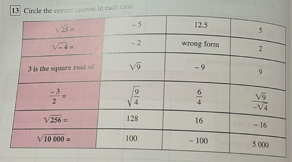 rect answer in each case.