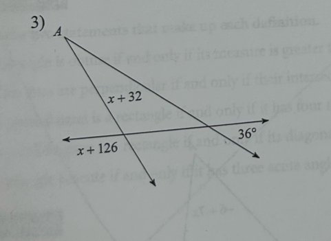 A
x+32
36°
x+126