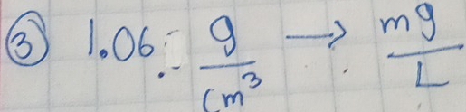 1.06: g/cm^3 to  mg/L 