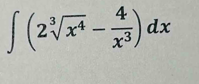 ∈t (2sqrt[3](x^4)- 4/x^3 )dx