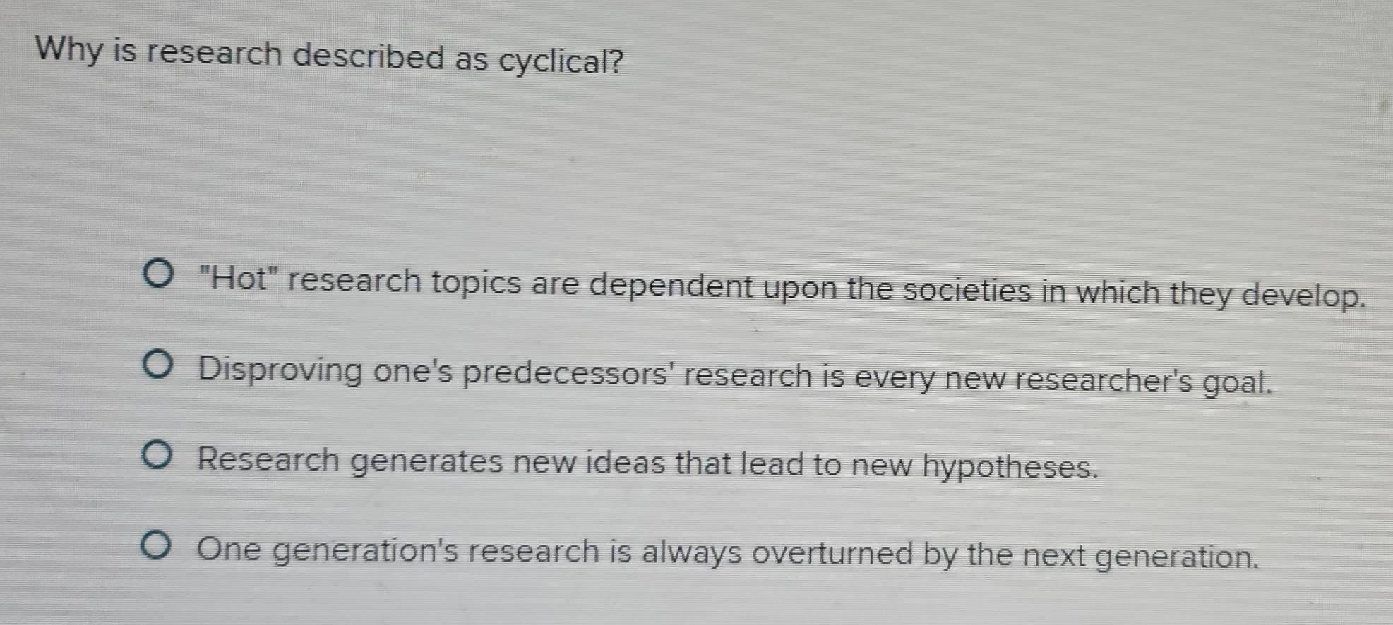 Solved: Why is research described as cyclical? 
