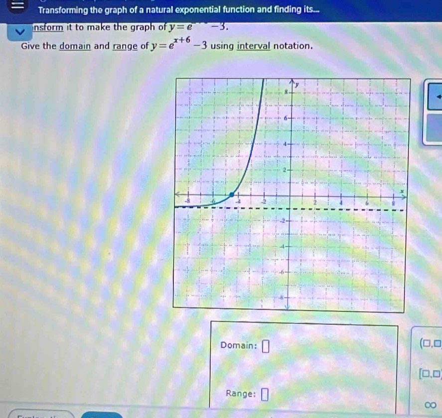 Solved: Transforming the graph of a natural exponential function and ...