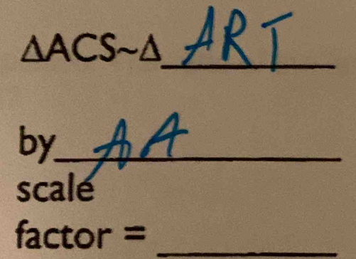 △ ACSsim △ _ 
by_ 
scale 
factor =_