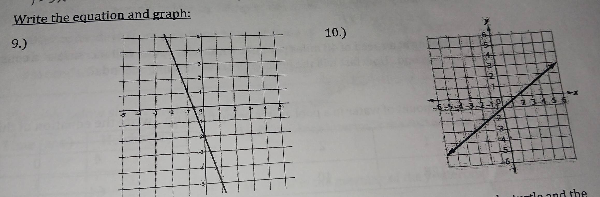 Write the equation and graph: 
10.) 
9.)