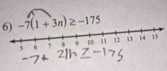 -7(1+3n)≥ -175