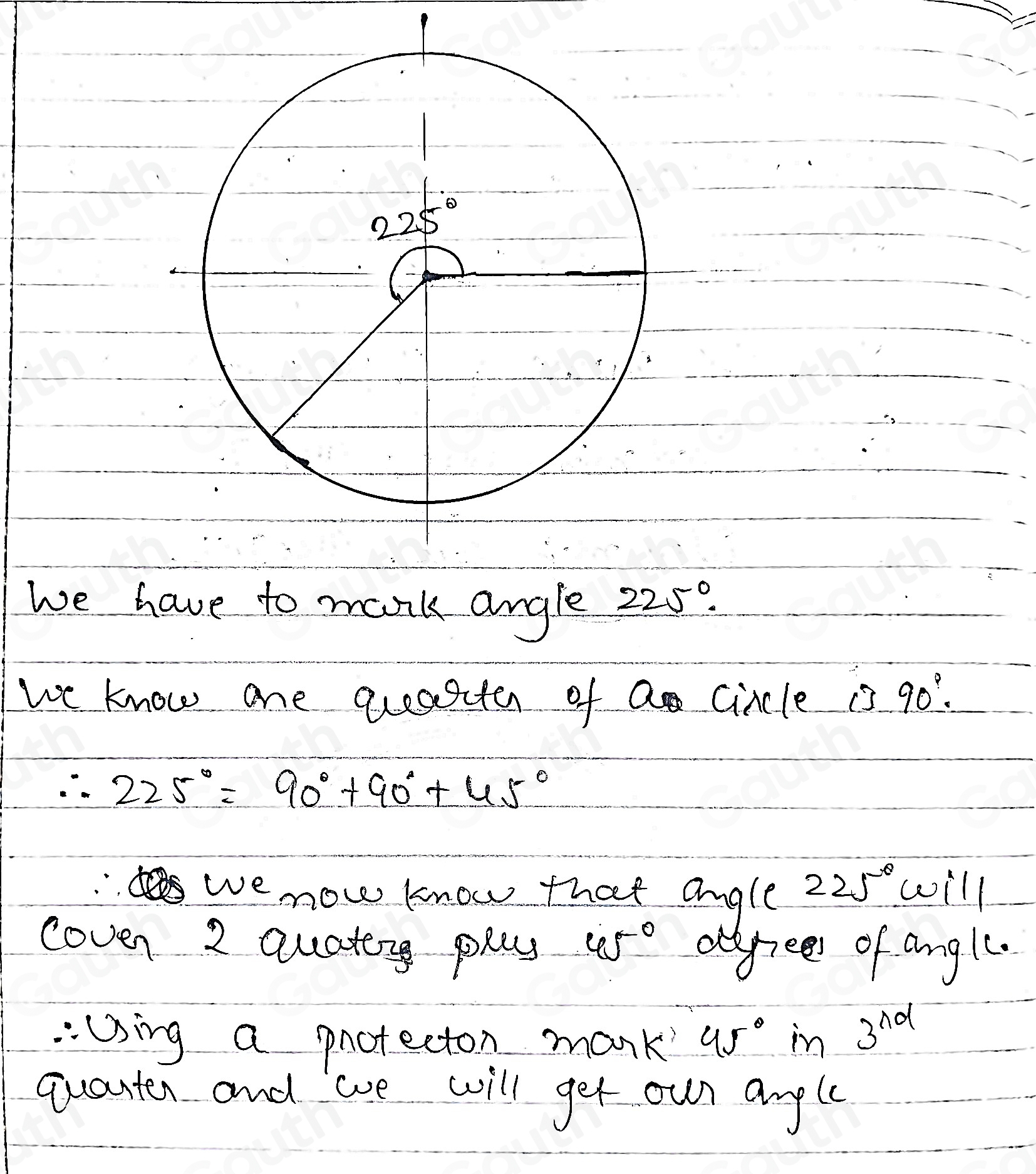 Solved: Angle: 225° [Math]