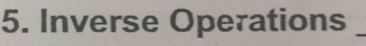 Inverse Operations_