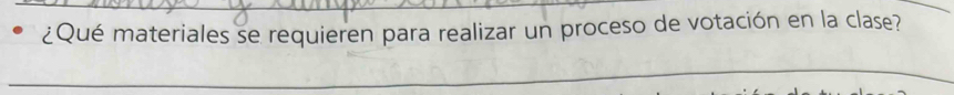 ¿Qué materiales se requieren para realizar un proceso de votación en la clase? 
_