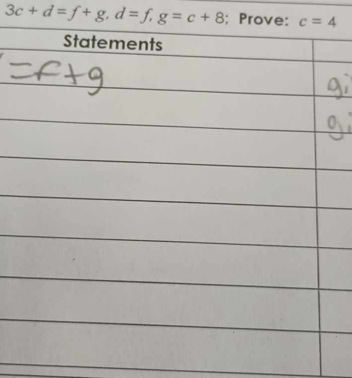 3c+d=f+g,d=f,g=c+8; Pr