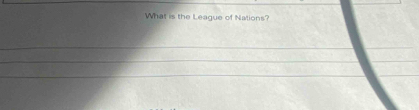 What is the League of Nations?