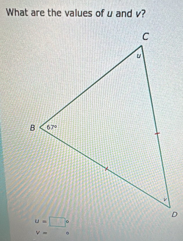 What are the values of u and v?
V=^circ 