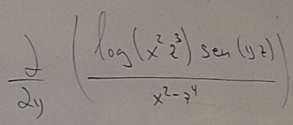 - 2/2y ( log (x^2x^3)sin (3x)/x^2-y^4 )