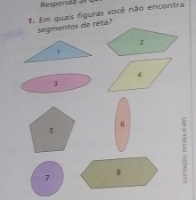 Responda a 
1. Em quais figuras você não encontra 
segmentos de reta?