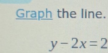 Graph the line.
y-2x=2