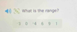 What is the range?
-3 0 -4 6 9 1