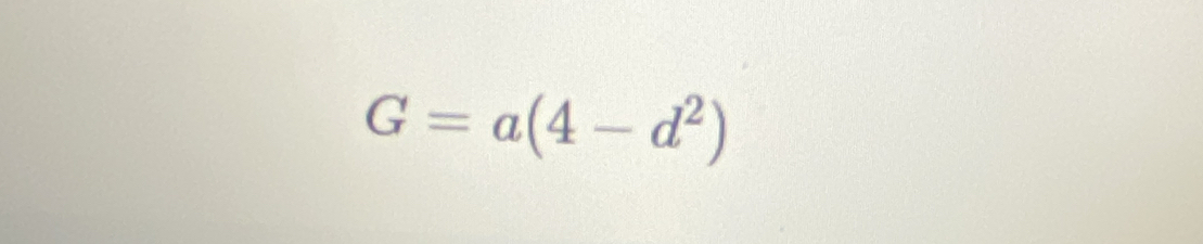 G=a(4-d^2)