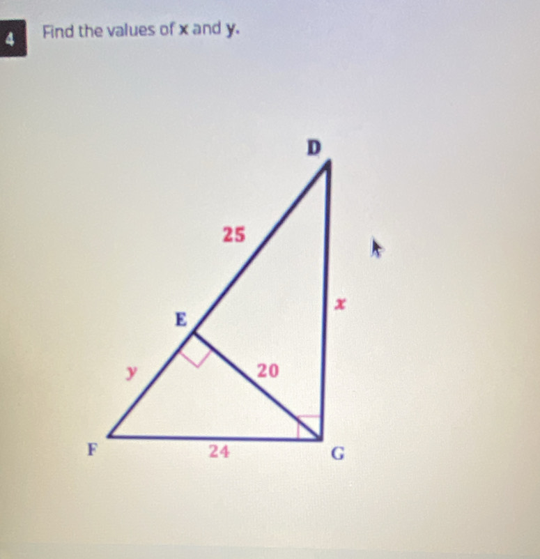 Find the values of x and y.