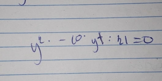 y^2-10· yt:21=0