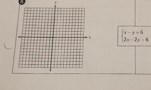 y
beginarrayl x-y=6 2x-2y=6endarray.