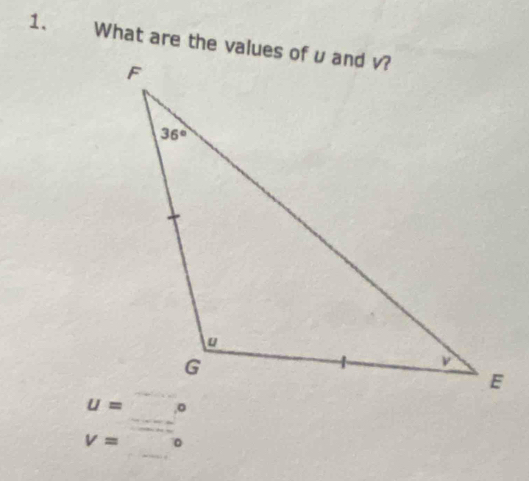 What are the values of u and v?
V=