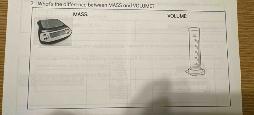 What's the difference between MASS and VOLUM