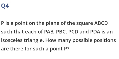 Solved: P is a point on the plane of the square ABCD such that each of ...